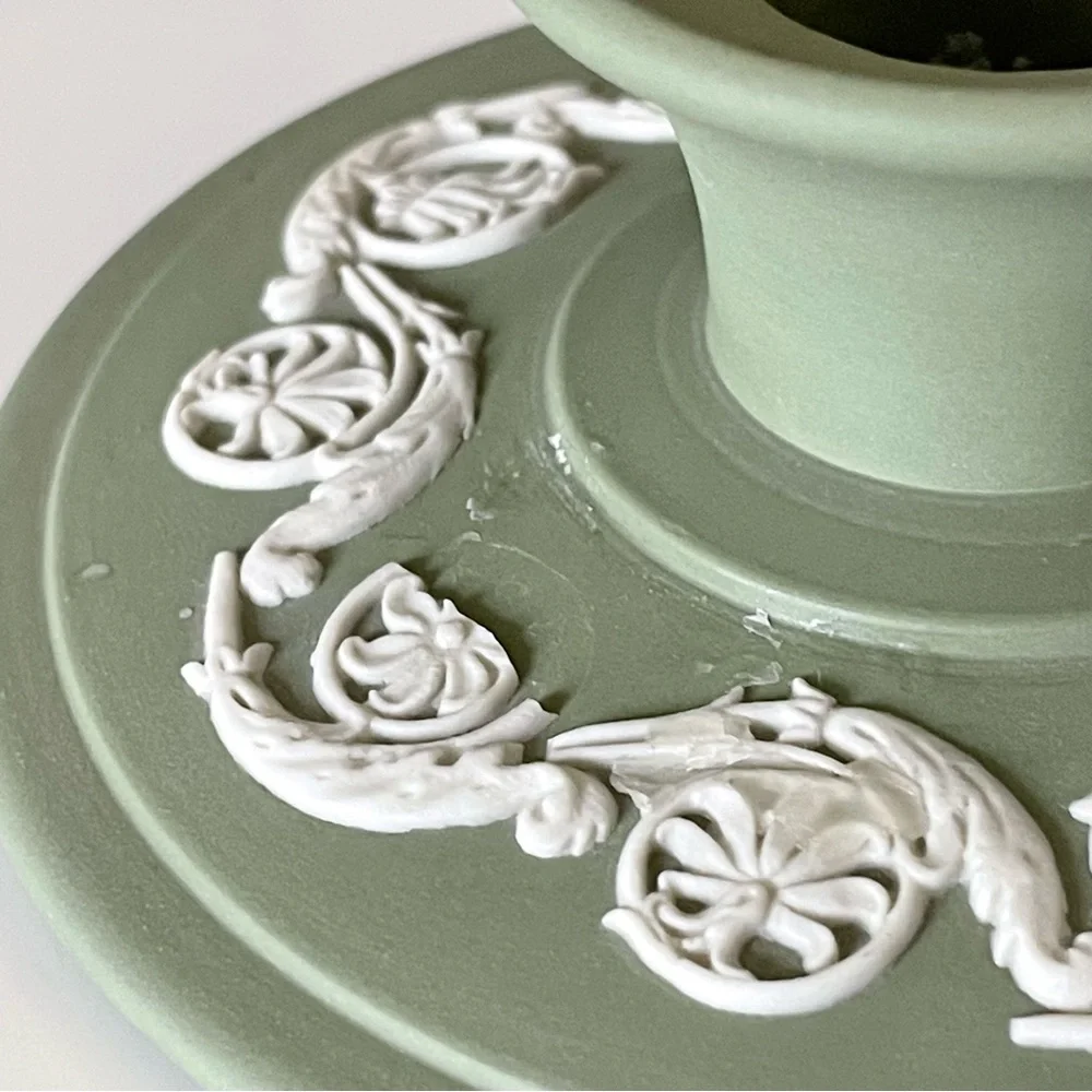 Green Taper Candle Holder - Jasperware by Wedgwood